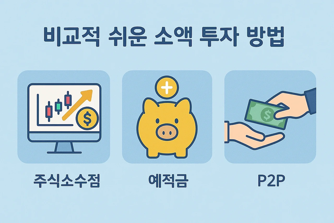 비교적 쉬운 소액 투자 방법 (주식소수점, 예적금, P2P)