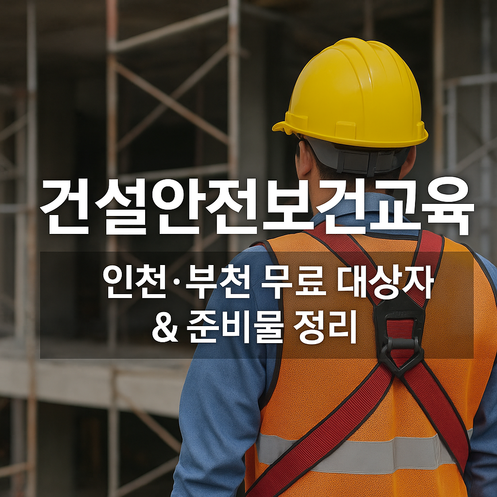건설안전보건교육 인천·부천 무료 대상자와 준비물 총정리