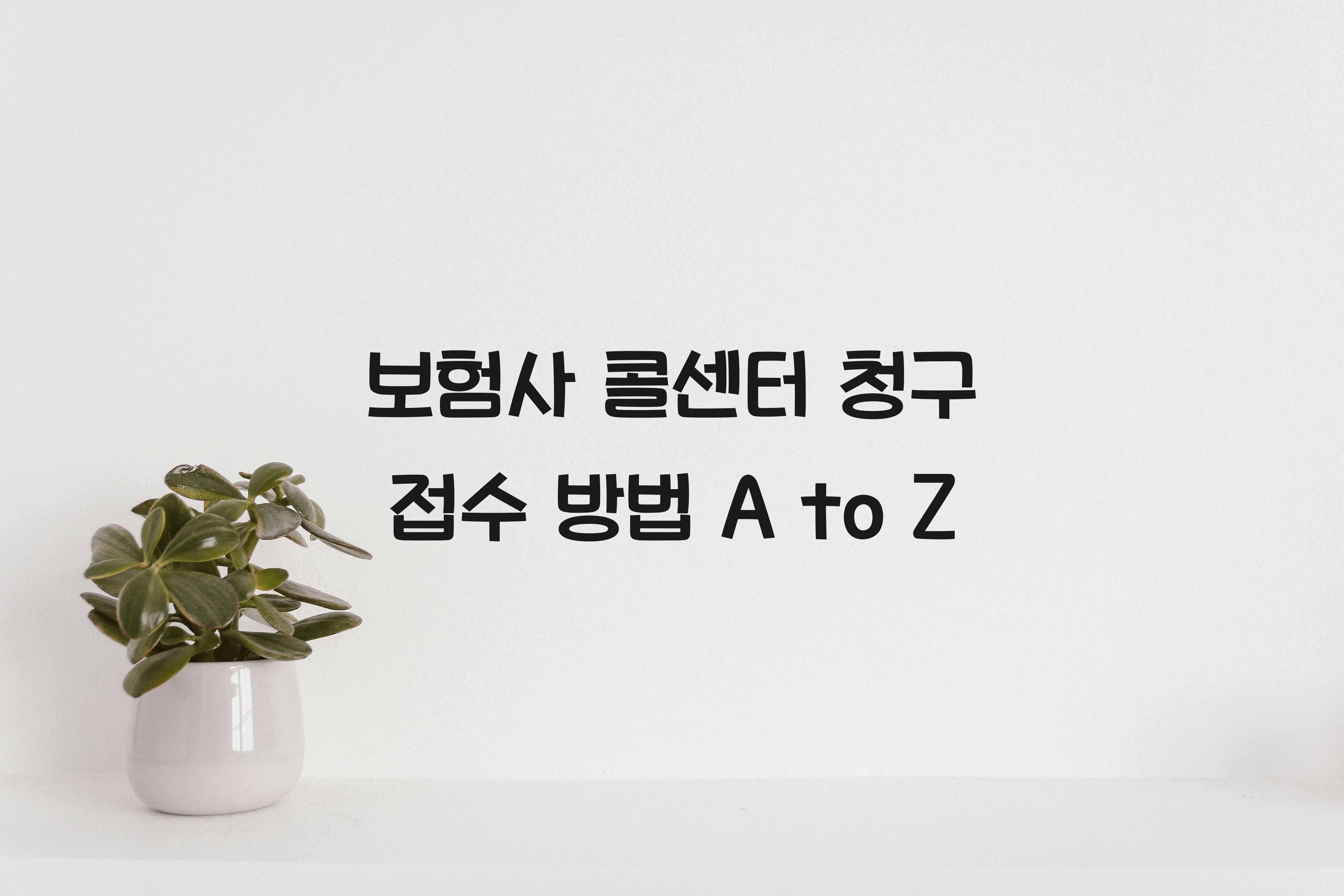 보험사 콜센터 청구 접수 방법