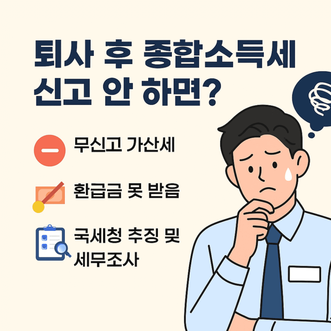 퇴사 후 종합소득세 신고 안 하면?가산세&middot;환급 손실 등 실제 불이익 총정리