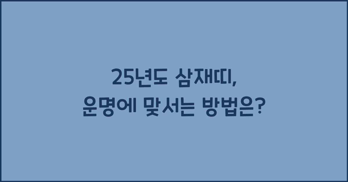 25년도 삼재띠