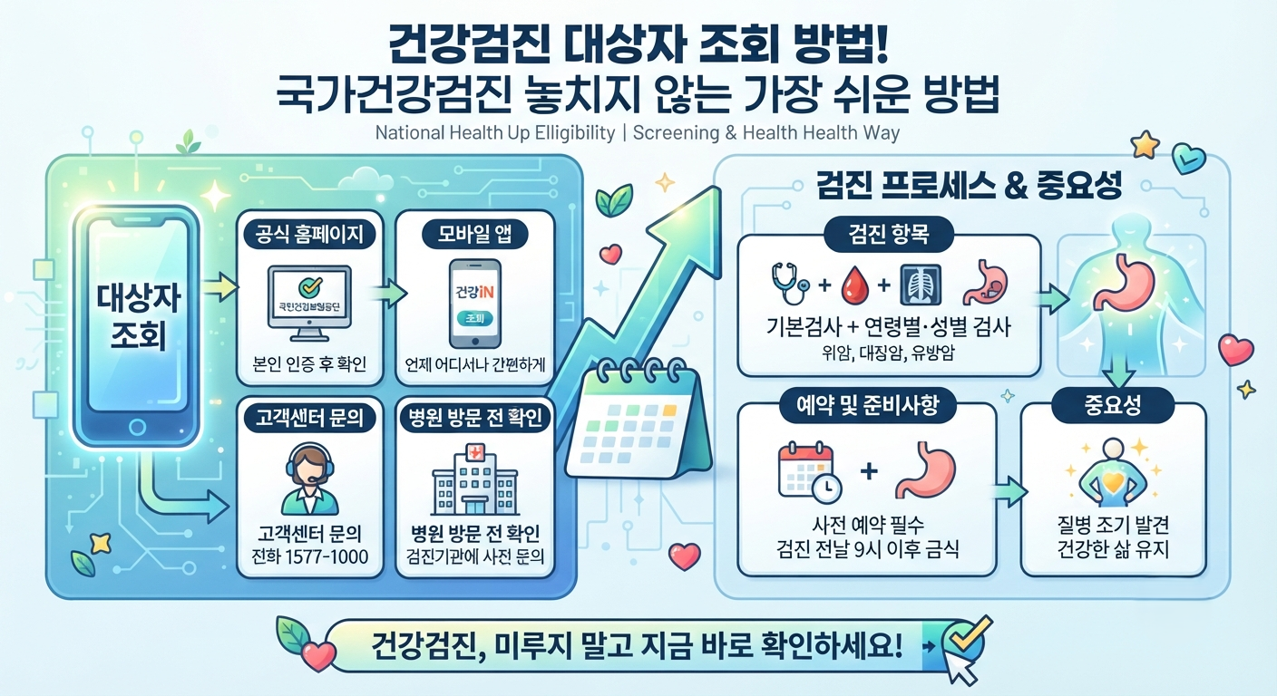 건강검진 대상자 조회 방법! 국가건강검진 놓치지 않는 가장 쉬운 방법