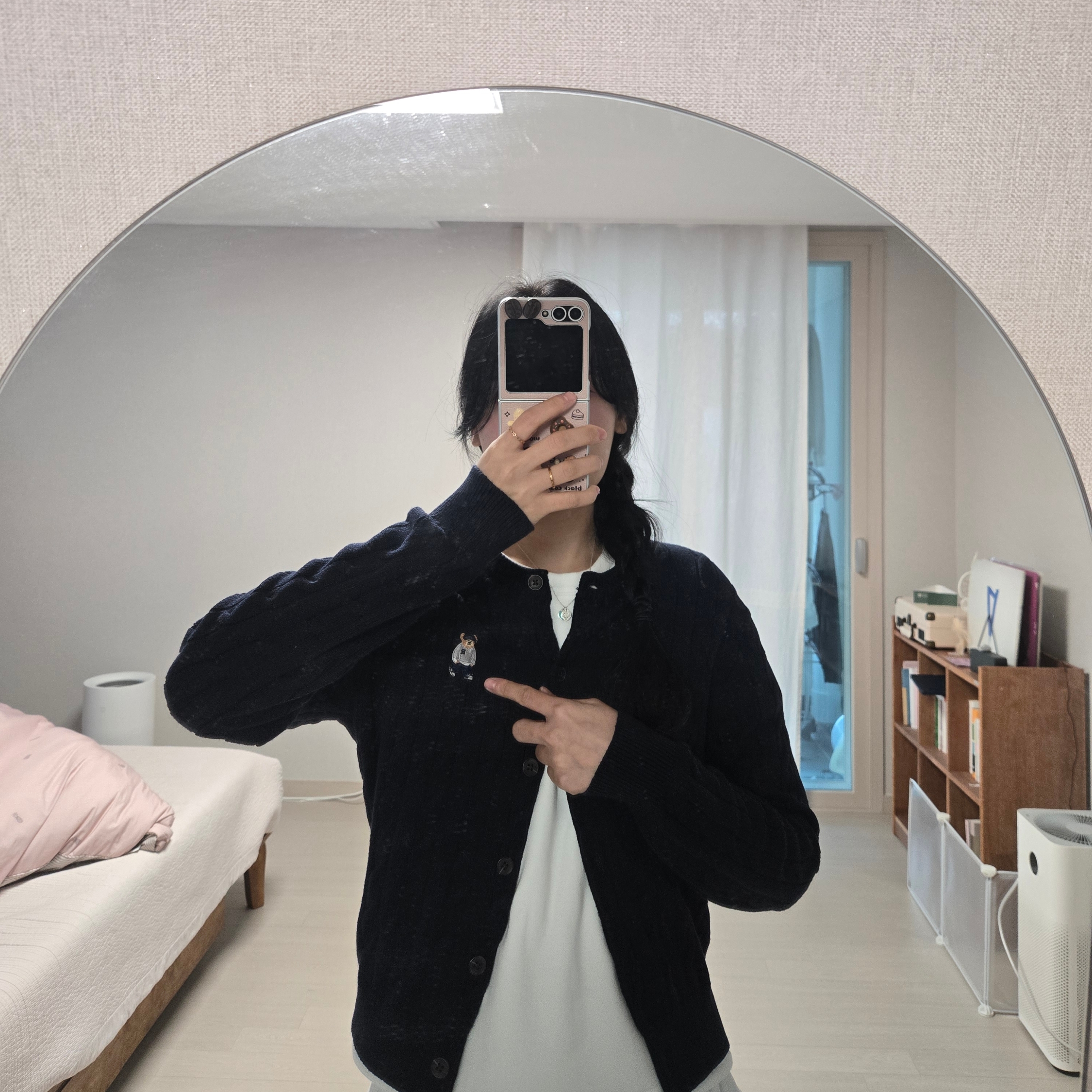 스파오 우디 케이블 니트