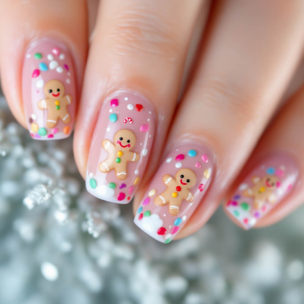 진저브레드맨 네일아트