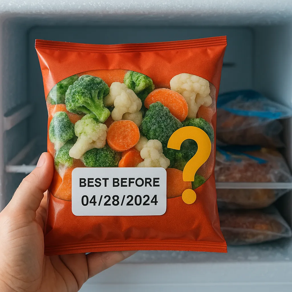 냉동식품-유통기한을-상징적으로-표현한-사진-손에-들린-냉동-채소-포장지에-유통기한-표기가-보이고-뒤에는-서리가-낀-냉동실이-배경으로-나타나-신뢰할-수-있는지-질문을-던지는-느낌을-강조