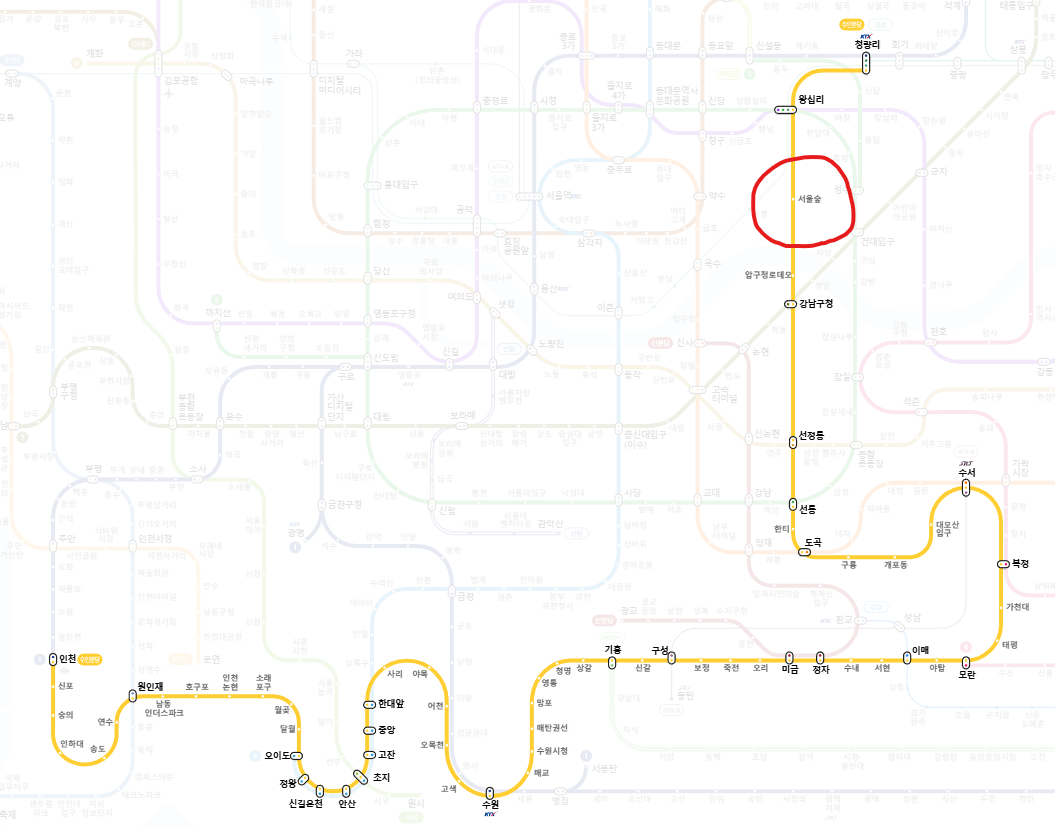지하철 노선도(서울 숲 벚꽃축제)