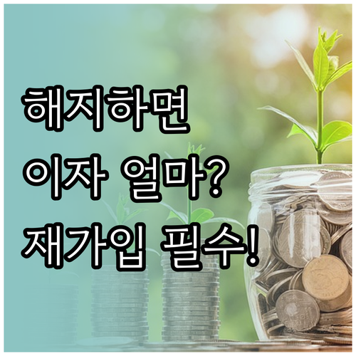 청년도약계좌 중도해지 이자율과 재가입..