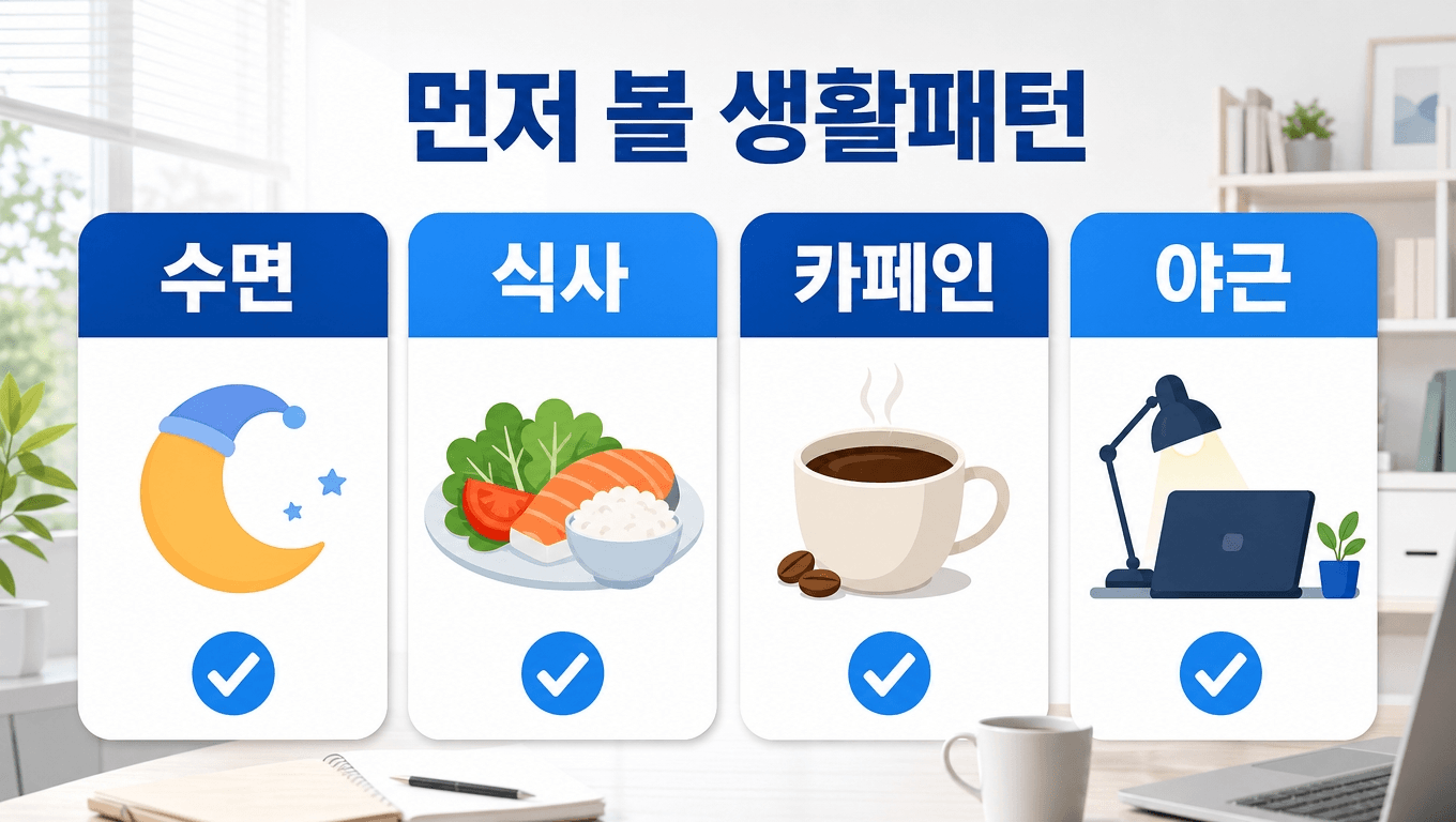 직장인이 영양제를 늘리기 전 확인할 수면 식사 카페인 패턴