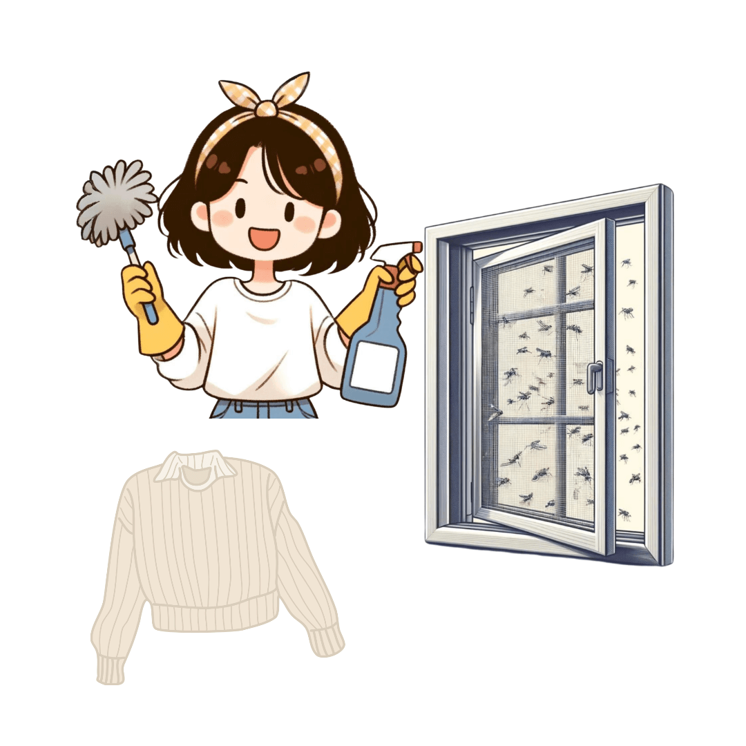 모기 예방을 위한 생활 습관 _ 방충망 관리, 주변 청결