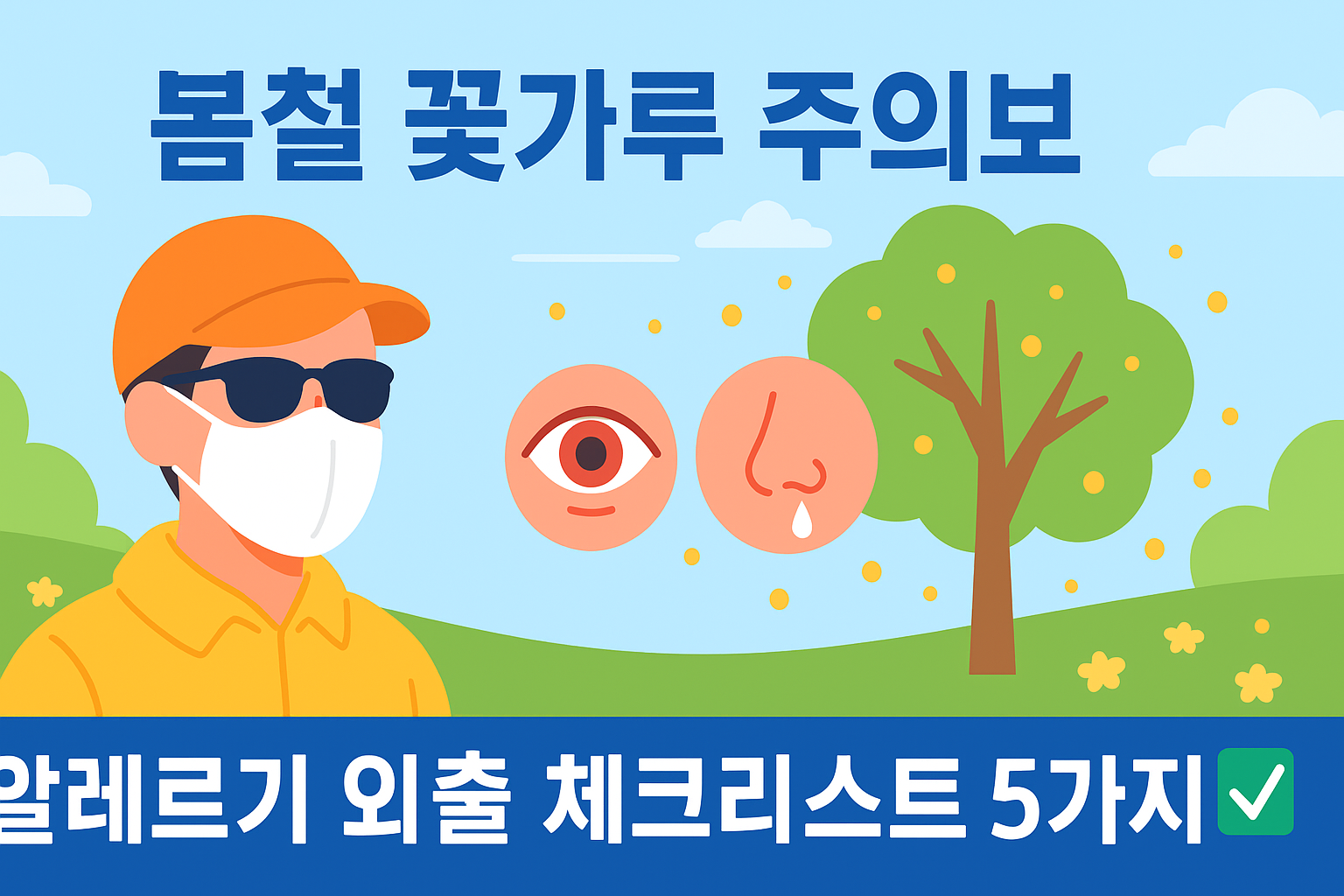 봄철 꽃가루 주의보로 외출시 체크 리스트