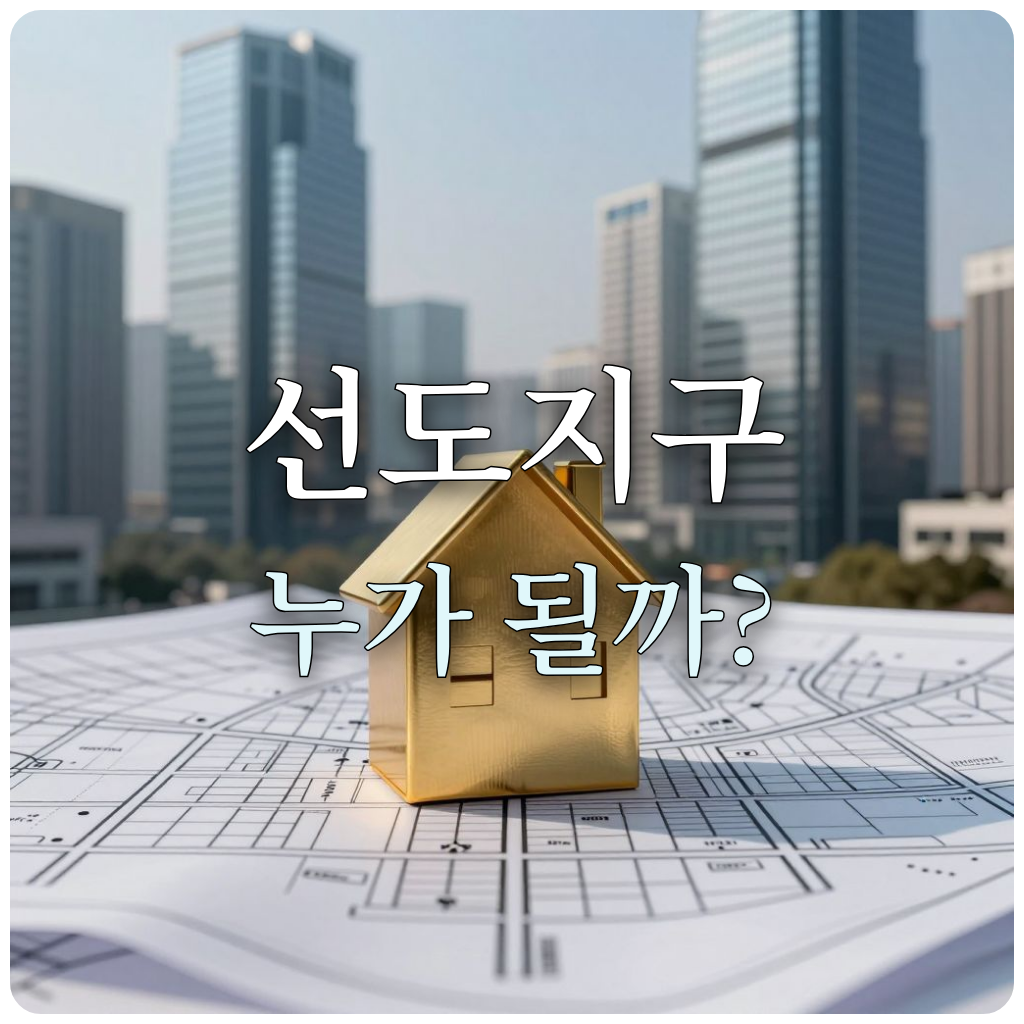 1기 신도시 선도지구 지정을 상징하는 황금 집 모델 이미지
