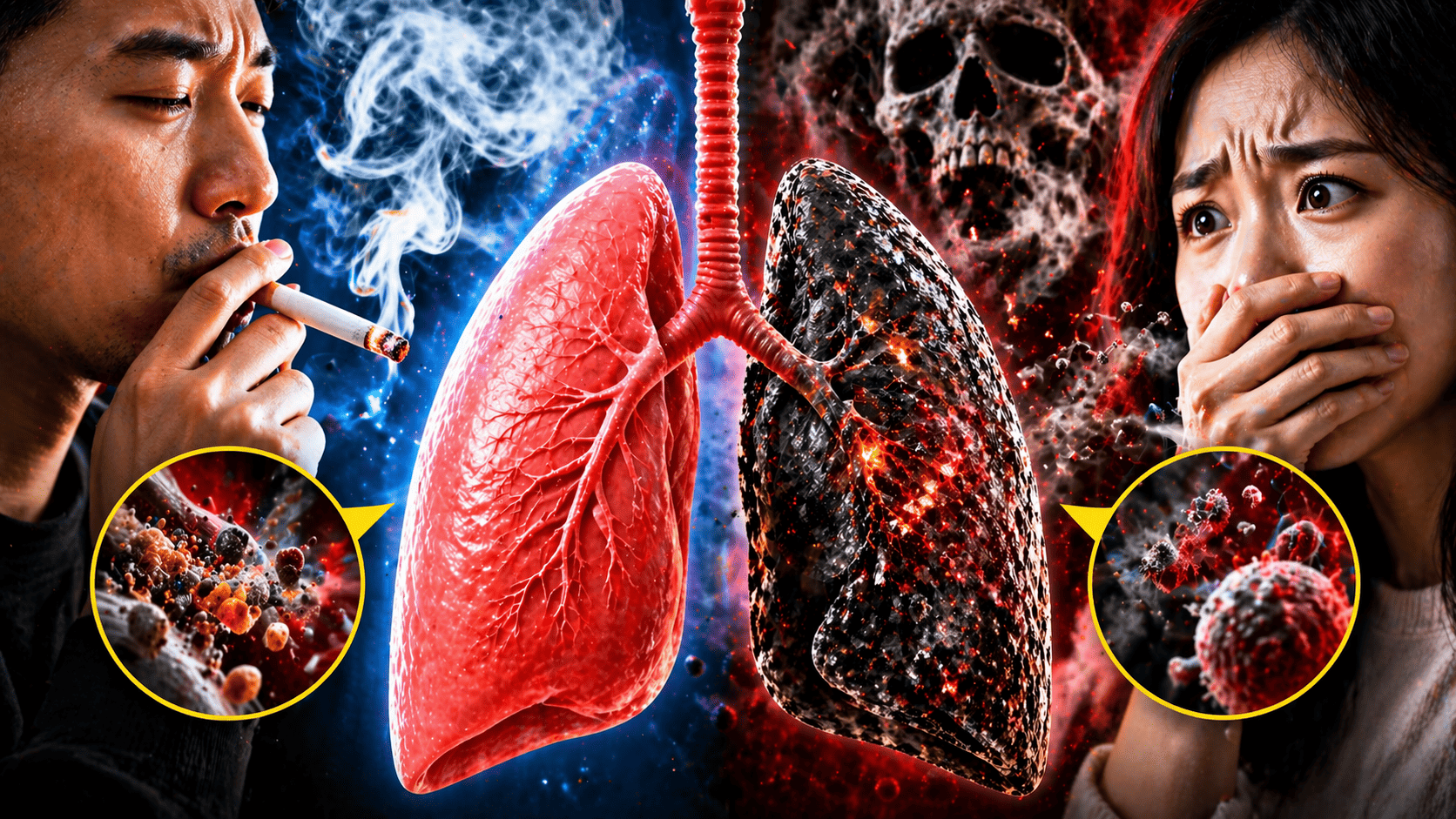 직접흡연 vs 간접흡연 피해 비교 (발암위험, 노출, 영향)