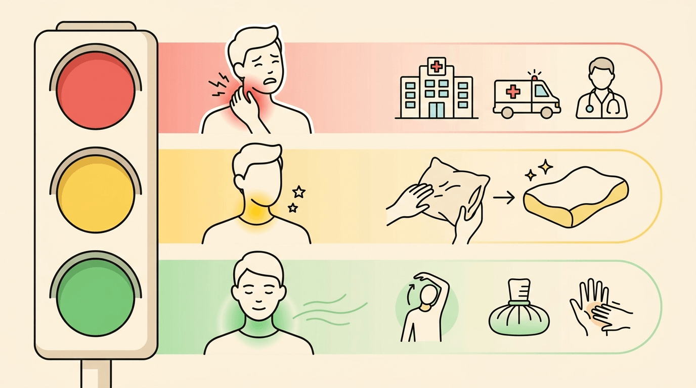 병원 방문 기준 신호등 형태 인포그래픽 일러스트