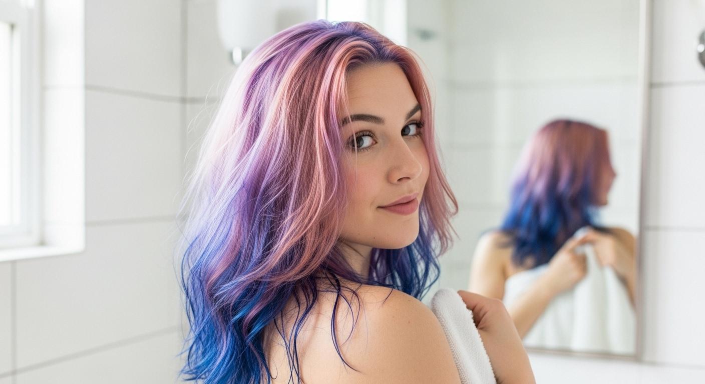 새치 탈색 후 염색