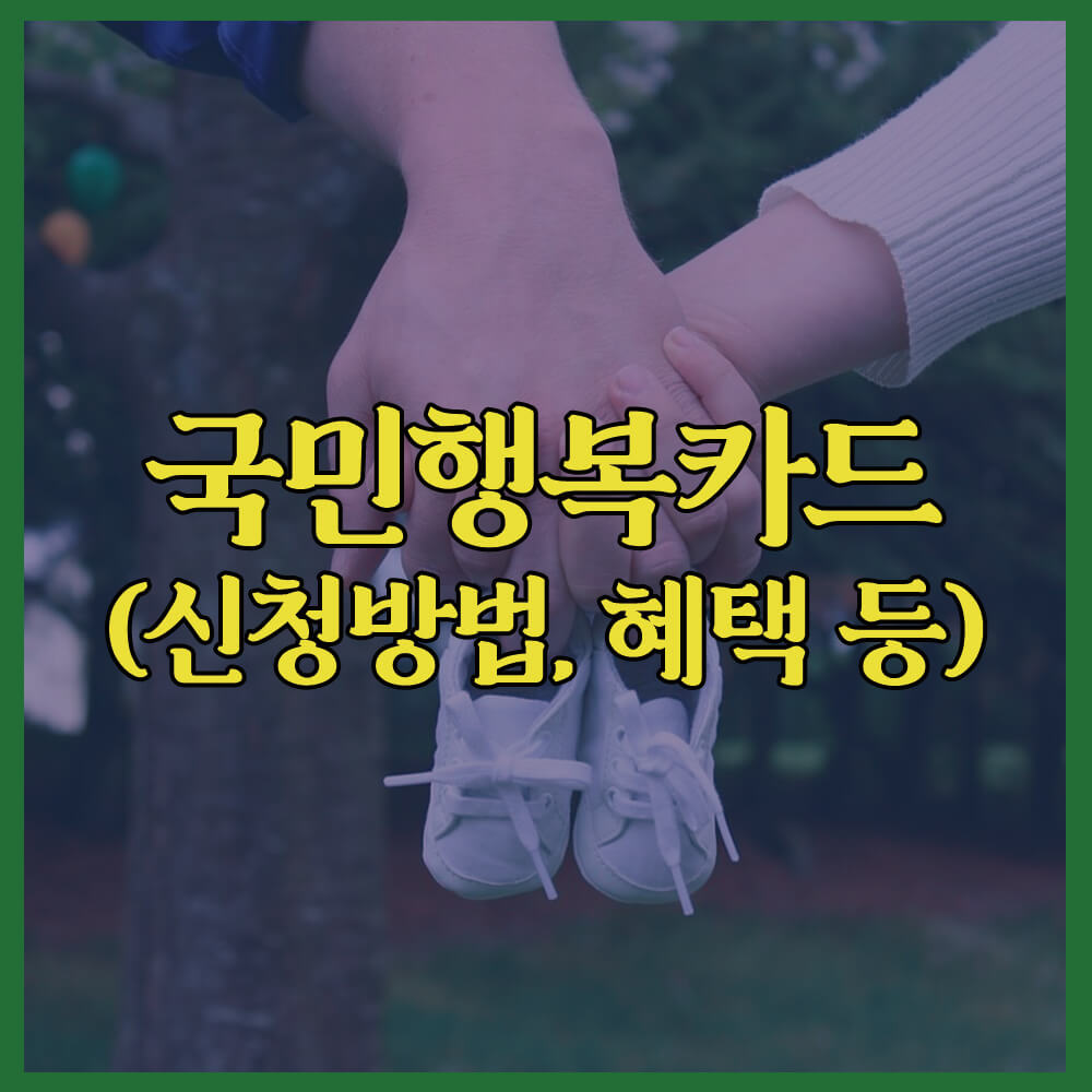 국민행복카드, 복지로, 정부24, 아이사랑, BC카드, 국민카드, 삼성카드, 신한카드, 롯데카드