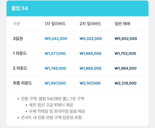 리브-골프-코리아-프리미엄-티켓-가격