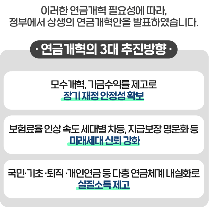 국민연금 개혁안 내용