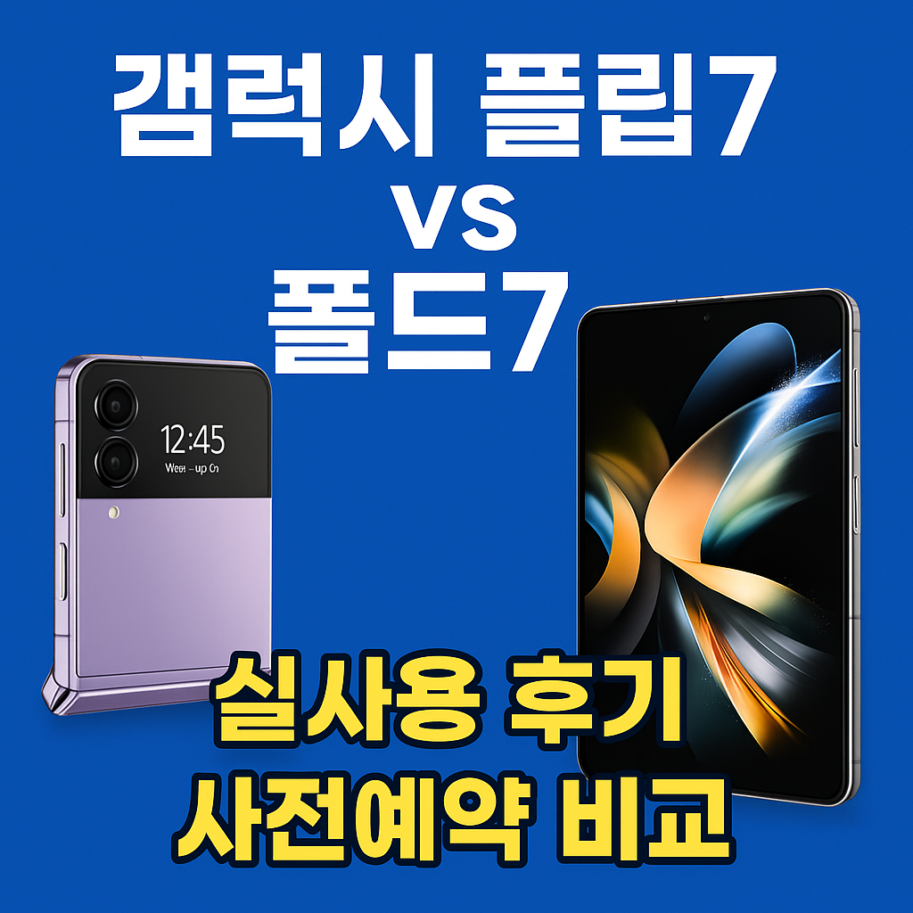 갤럭시 Z 플립7 vs 폴드7 실사용 후기|2025 사전예약 혜택 완전 비교