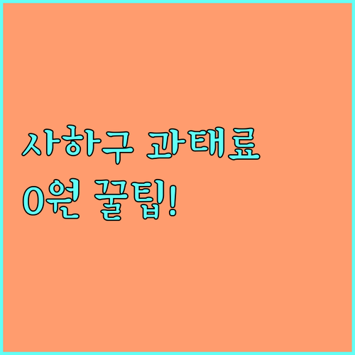 사하구 주정차단속알림 문자 신청으로 ..