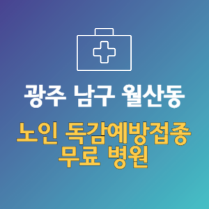 광주 남구 월산동 노인 독감예방접종 무료 병원 (인플루엔자 무료 접종 대상 날짜)