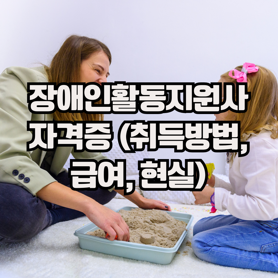 장애인활동지원사 자격증 (취득방법, 급여, 현실)
