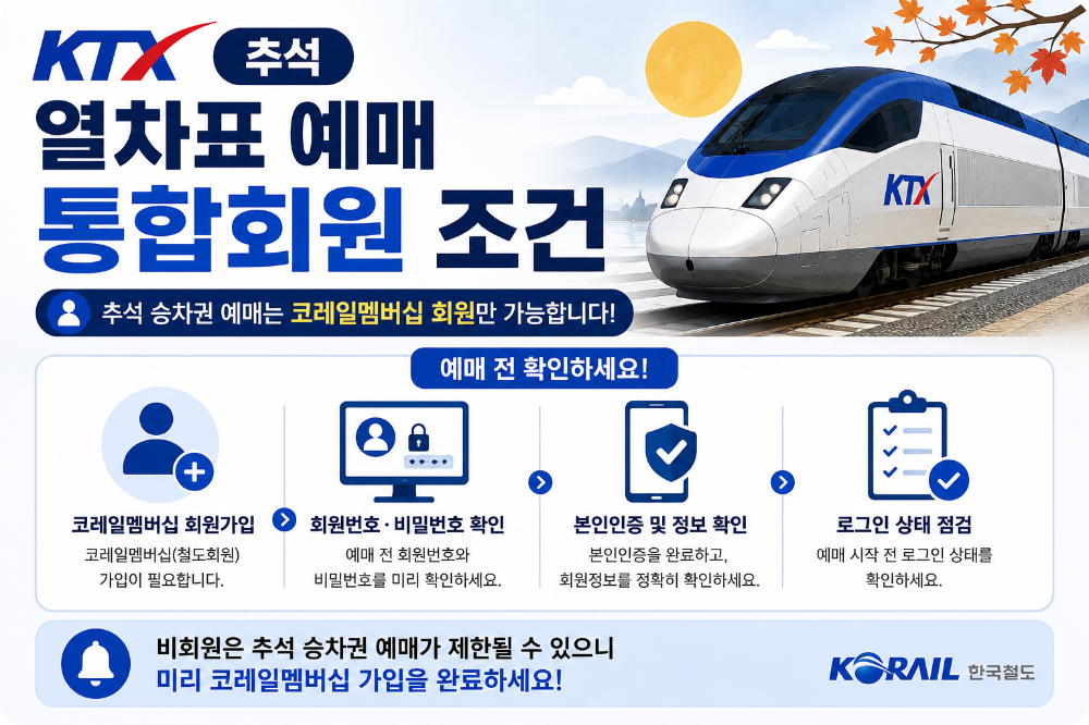 KTX 추석연휴 예매 이미지