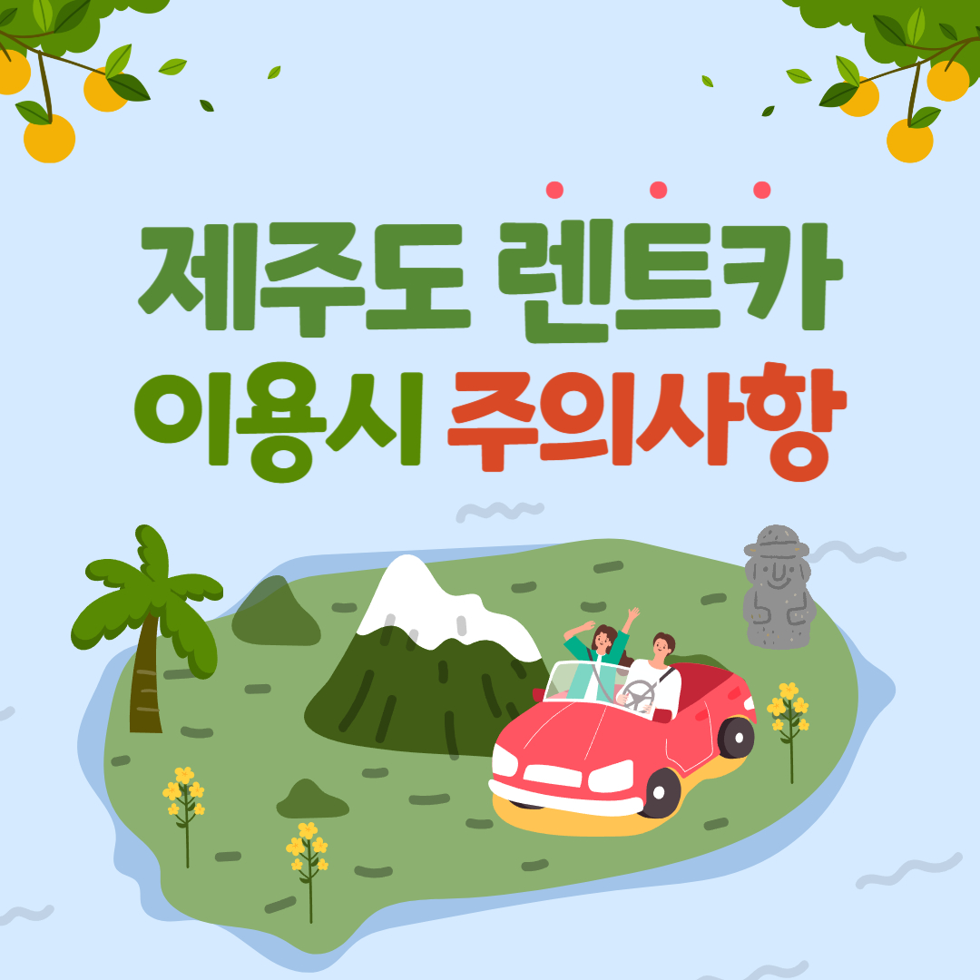 제주 렌트카 이용시 주의사항