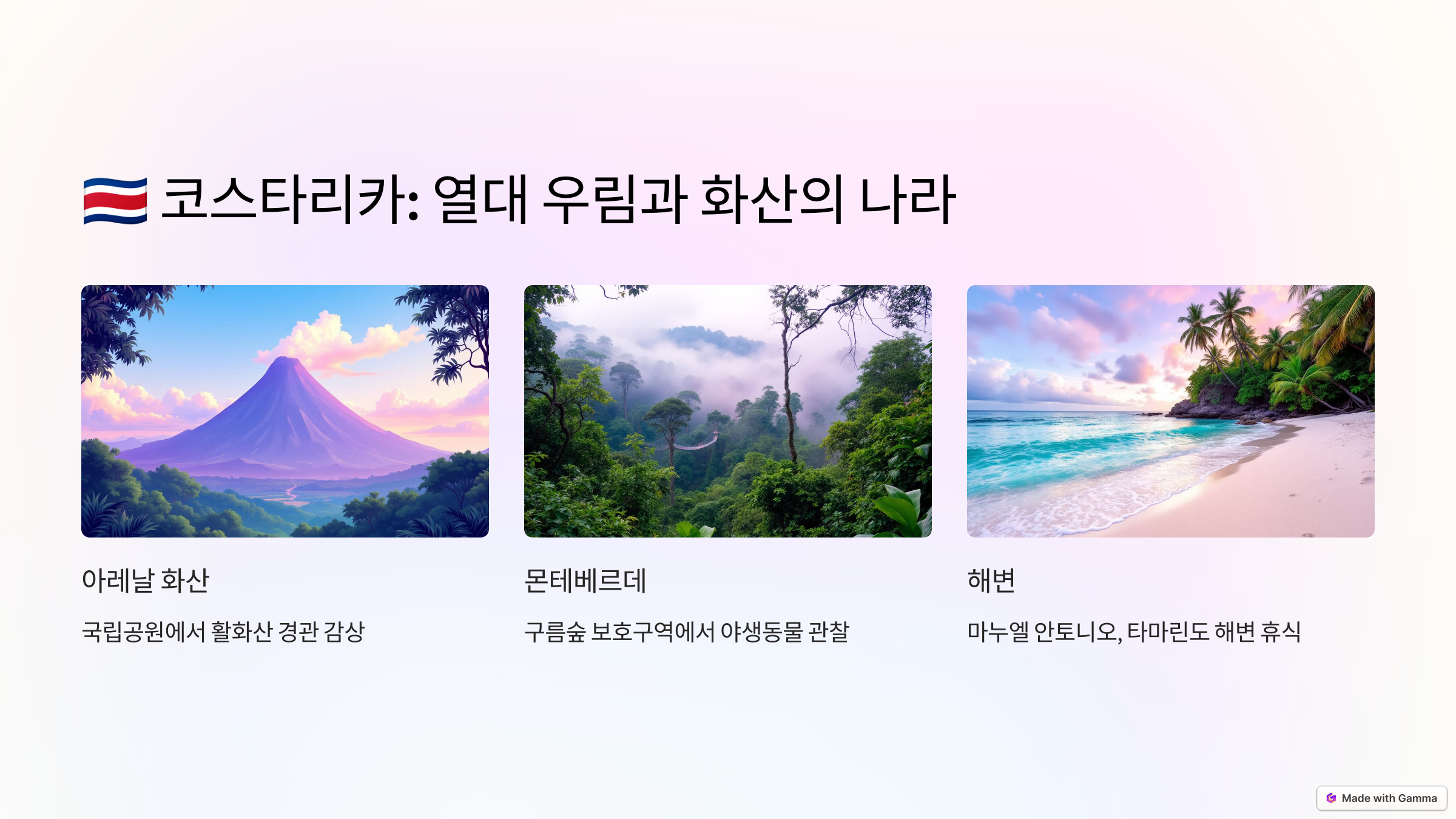 코스타리카: 열대 우림과 화산의 나라