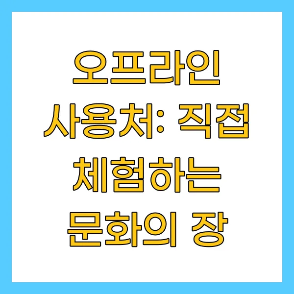 오프라인 사용처: 직접 체험하는 문화의 장