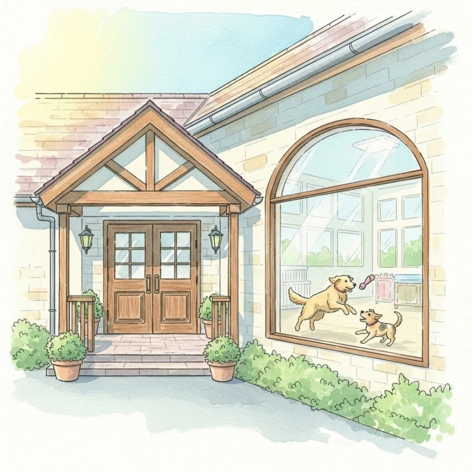 아늑하고 따뜻해 보이는 유기동물 보호소 입구 전경