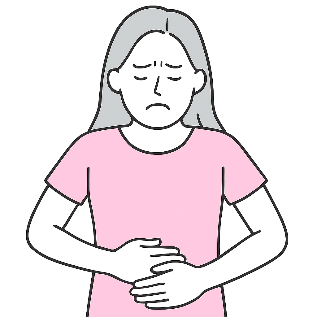 소화불량 여성 일러스트