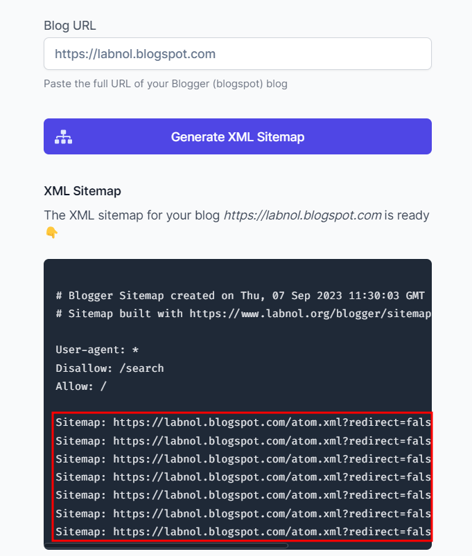 labnol 사이트맵 주소