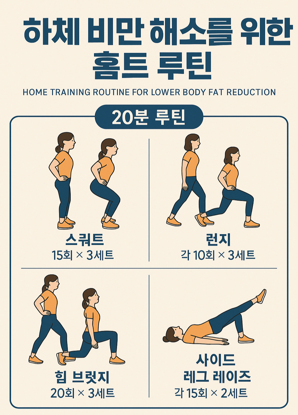 하체 비만 해소를 위한 홈트 루틴