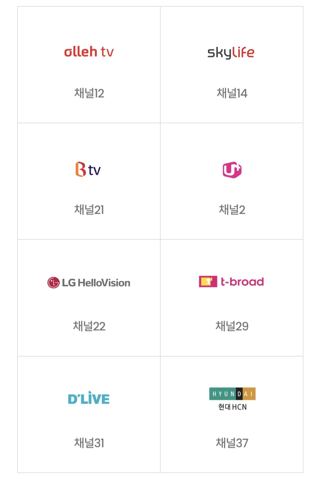KT알파쇼핑-편성표-및-채널번호-확인하는-방법-안내-아래-사진과-같이-주요-방송사의-KT알파쇼핑-채널번호는-KT-올레-tv(지니TV)-12번,-스카이라이프-14번,-SK-Btv-21번,-LG유플러스-2번,-LG헬로비전-22번,-T-Broad-29번,-딜라이브-31번,-현대-HCN-37번입니다.-참고하셔서-편리하게-KT알파쇼핑을-시청해-보세요.