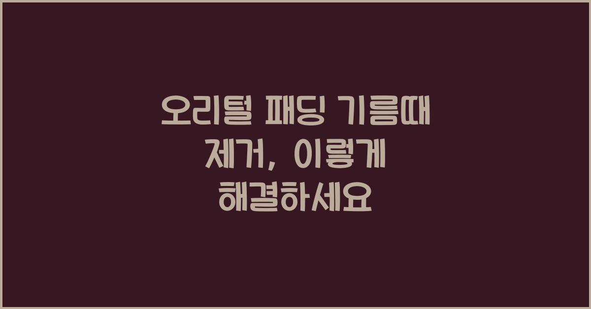 오리털 패딩 기름때 제거