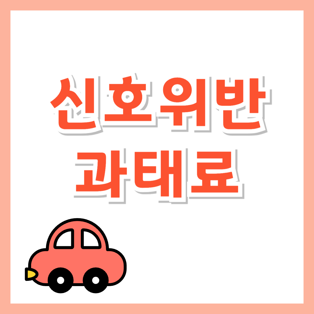 신호위반 과태료 금액