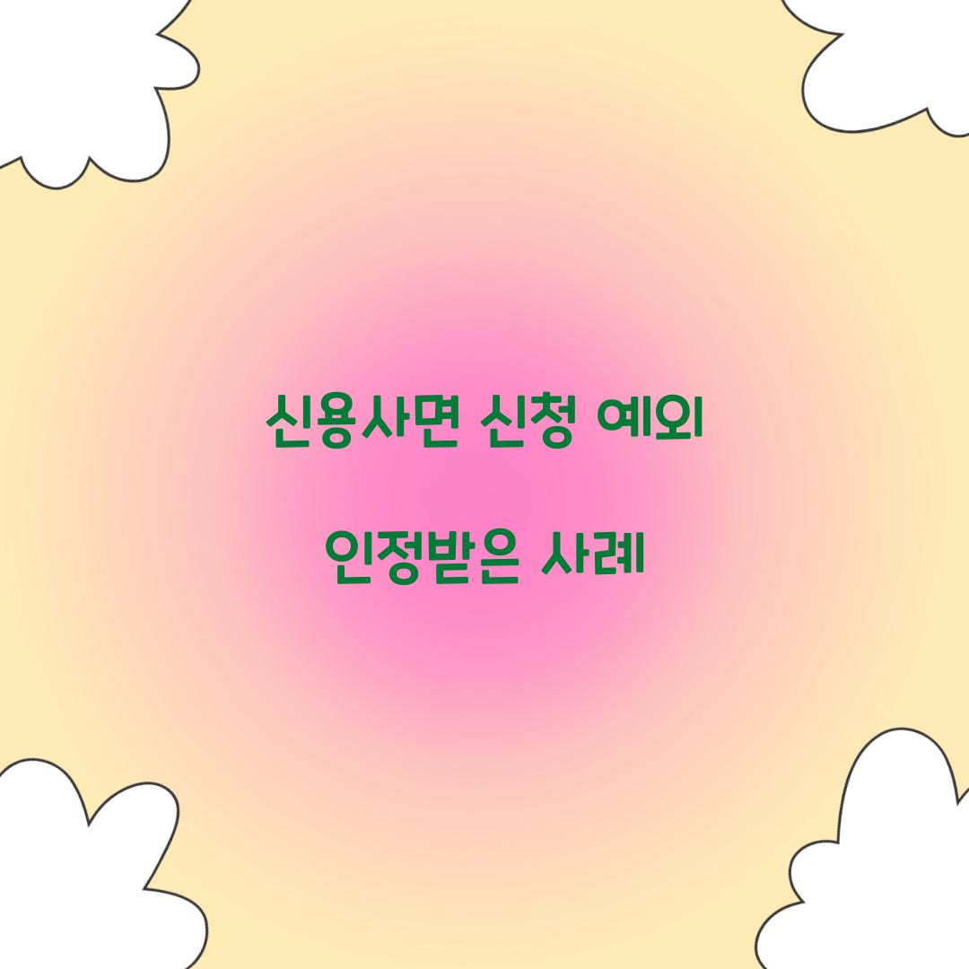 신용사면 신청 예외 인정받은 사례