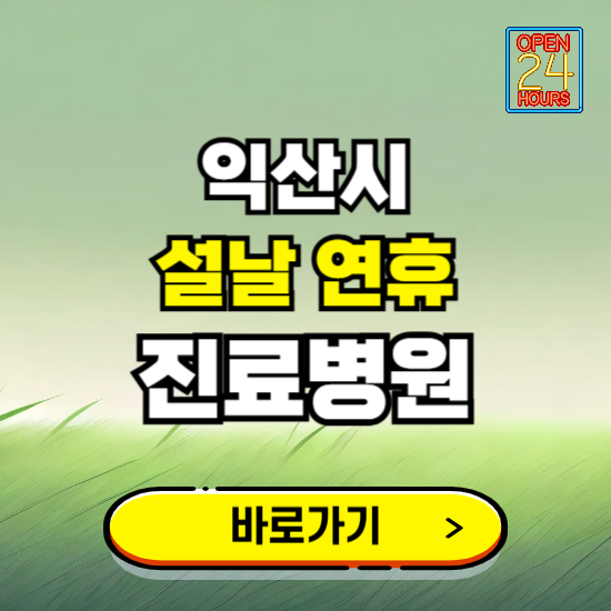 익산시 설날 연휴 진료병원 찾기 ❘ 24시 응급 야간 심야 문여는 병원