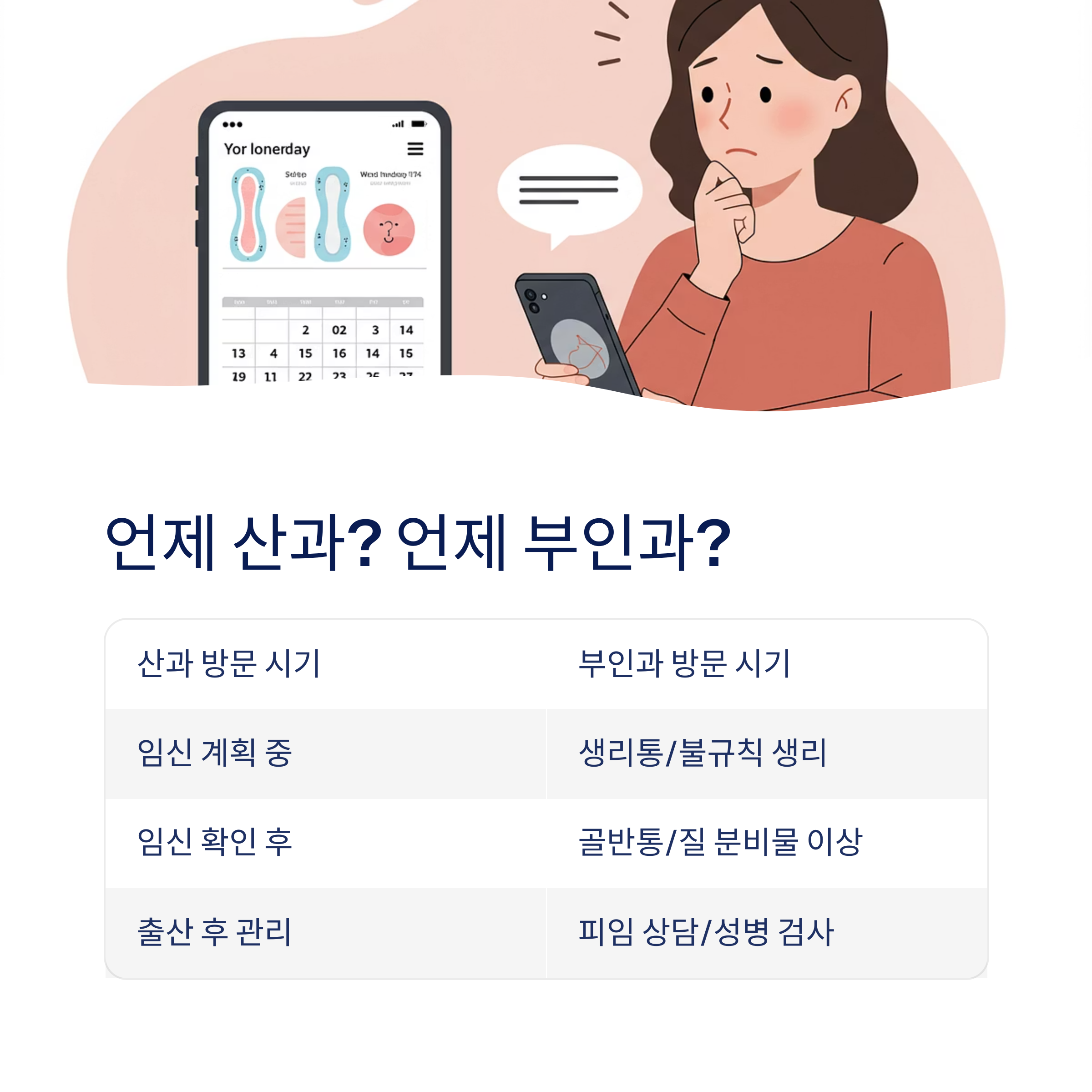 언제 산과? 언제 부인과?