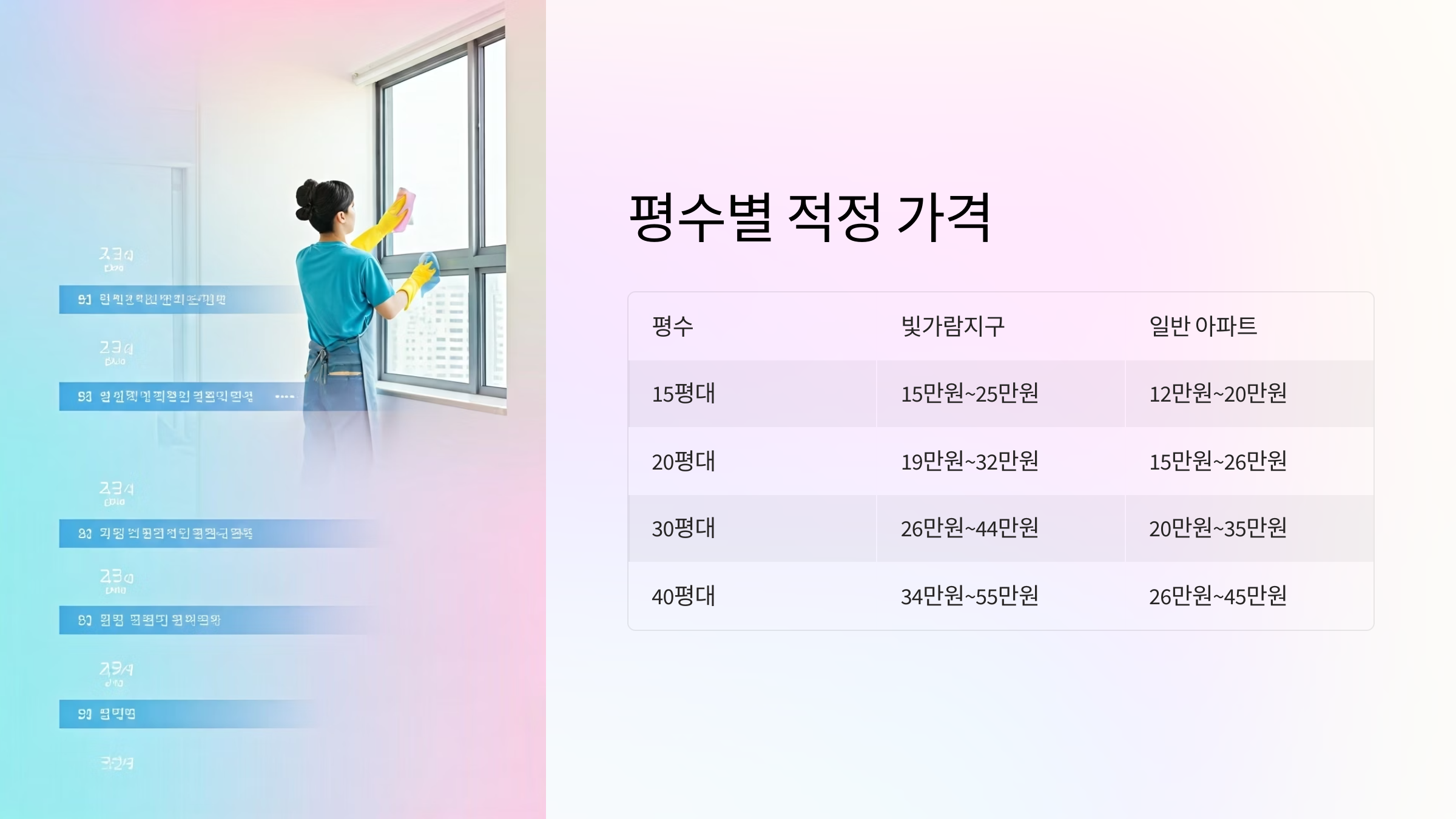 나주 입주청소 비용 안내