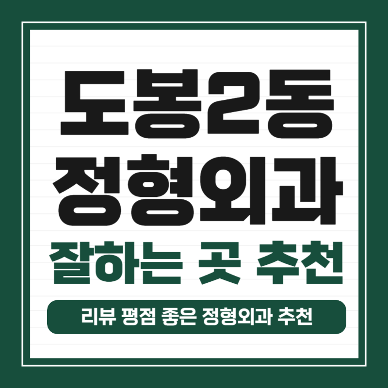 도봉구 도봉2동 정형외과 전문의 유명하고 잘하는 곳 추천 TOP 5