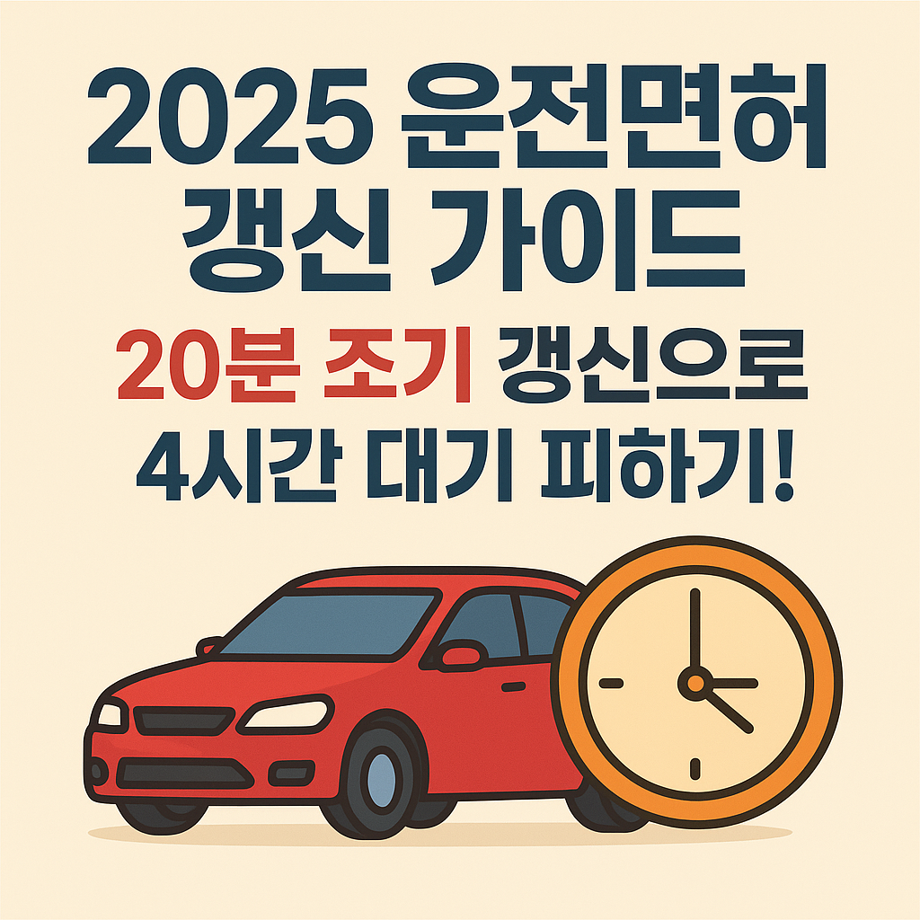 🚗 2025 운전면허 갱신 가이드: 20분 조기 갱신으로 4시간 대기 피하기!