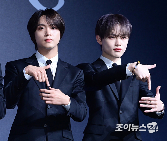 그룹 NCT 드림 해찬과 천러가 25일 오후 서울 광진구 광장동 워커힐에서 열린 NCT DREAM 새 앨범 '드림 이스케이프'(DREAM( )SCAPE) 발매 기념 기자간담회에 참석하고 있다. [사진=정소희 기자]