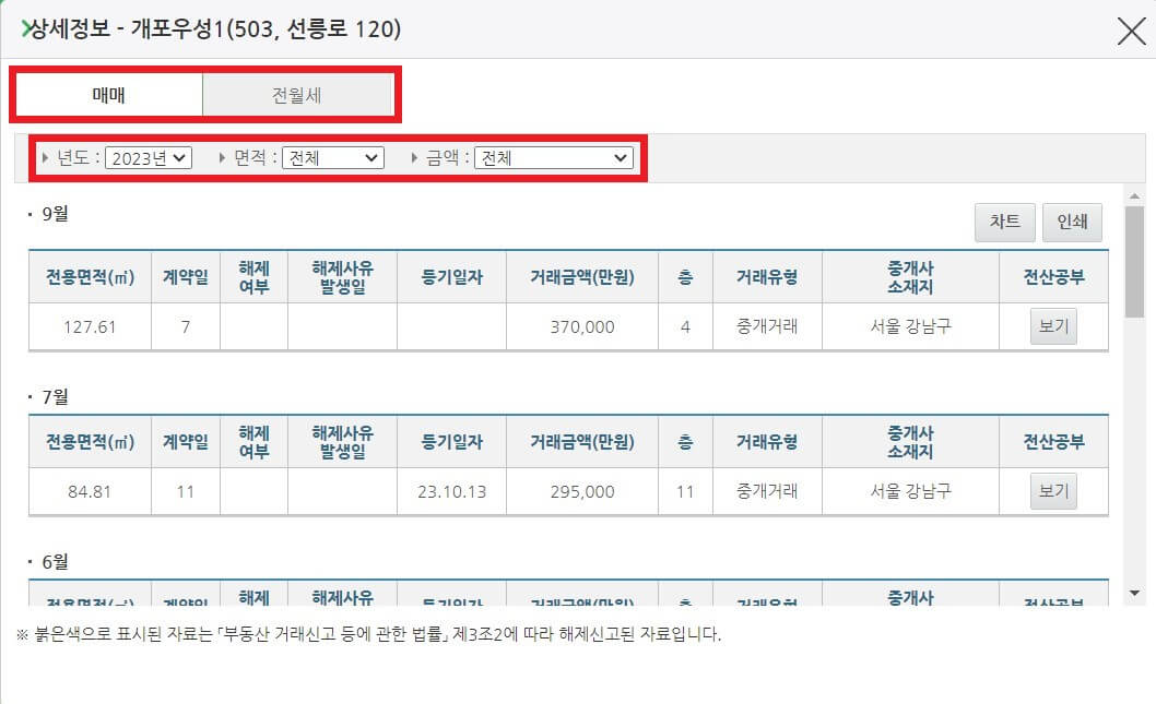 국토교통부 실거래가 공개시스템