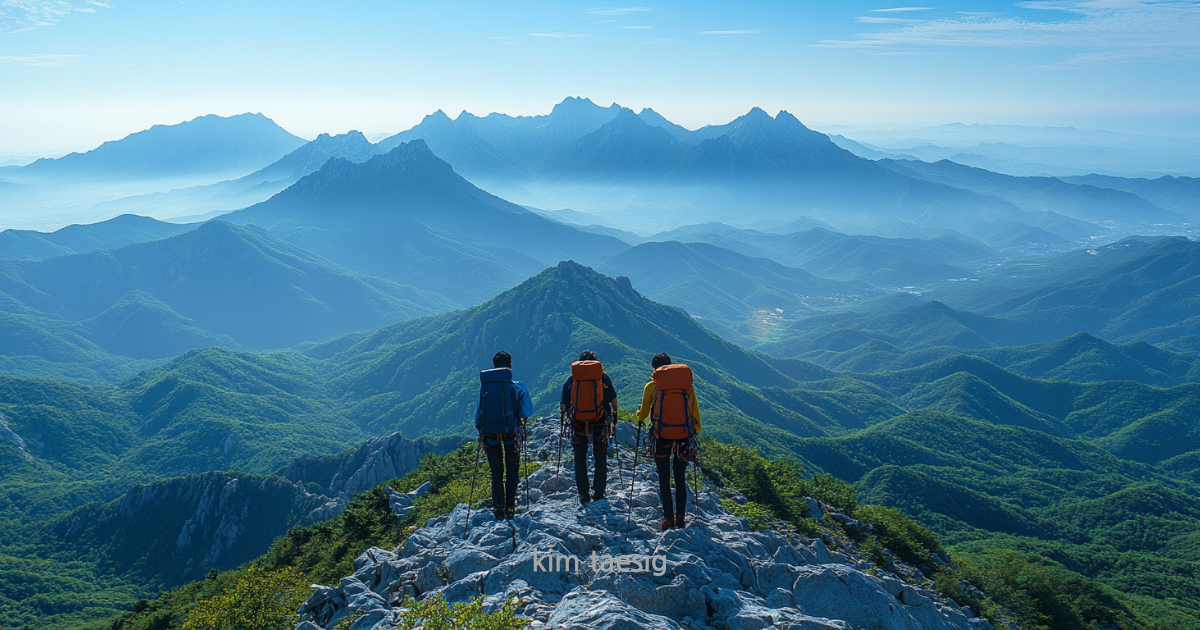 두타산 등산 모습