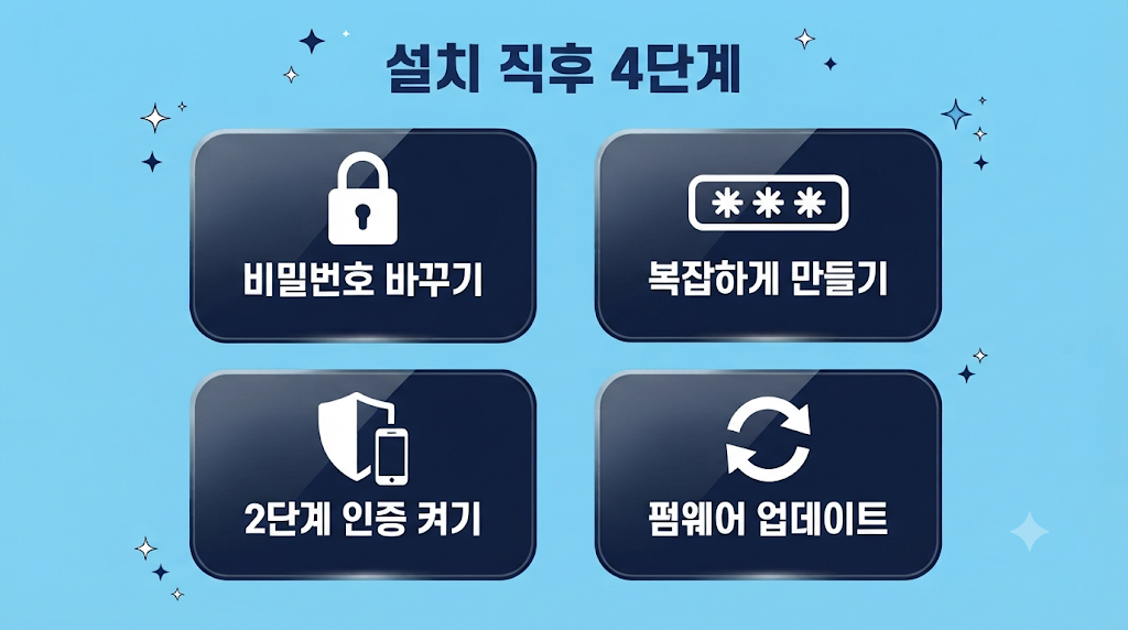 홈캠 설치 직후 보안 설정 4단계