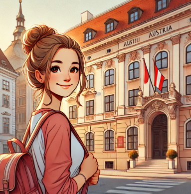 오스트리아에서 어학원 다니는 여학생 모습