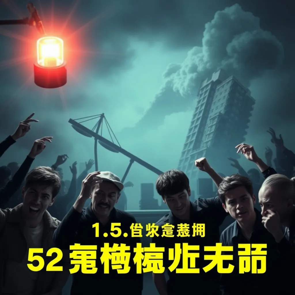 경고등이 울리거나 위험 신호를 보내는 듯한 이미지에&amp;#44; &amp;#39;1.5조 원&amp;#39;&amp;#44; &amp;#39;52만 명 피해&amp;#39;와 같은 키워드를 시각적으로 강조합니다. 불안정한 저울이나 흔들리는 건물 형태로 위태로운 상황을 은유하고&amp;#44; 피해를 입은 판매자나 소비자들의 막막함을 표현하는 어두운 그림자를 더할 수 있습니다. 
