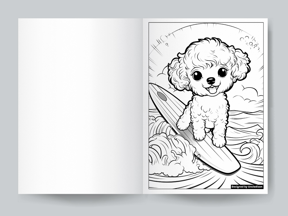 색칠공부도안 귀여운 동물 강아지 캐릭터 어른 어르신