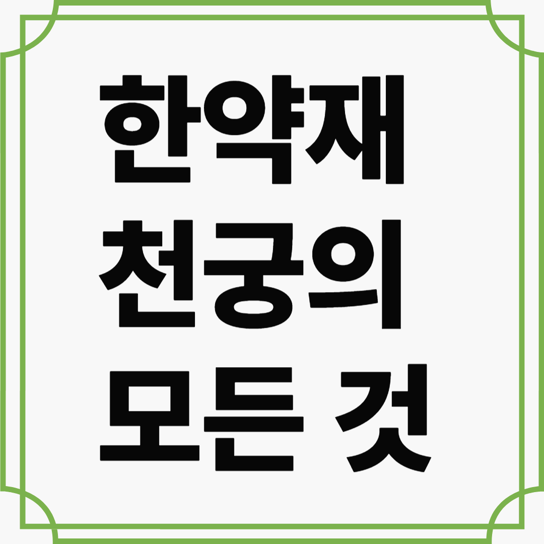 혈액순환에 탁월한 한약재, 천궁의 모든 것